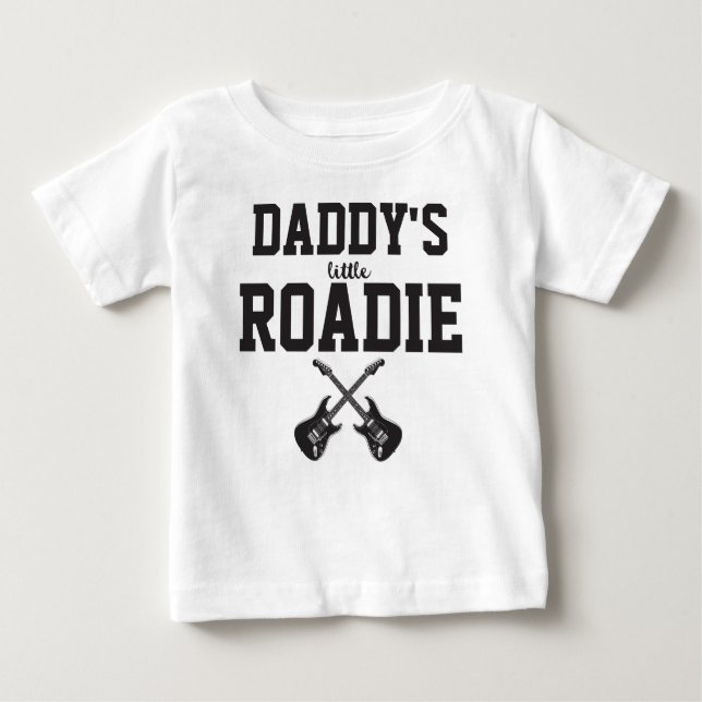 Camiseta De Bebé El pequeño roadie de papá personalizado (Anverso)
