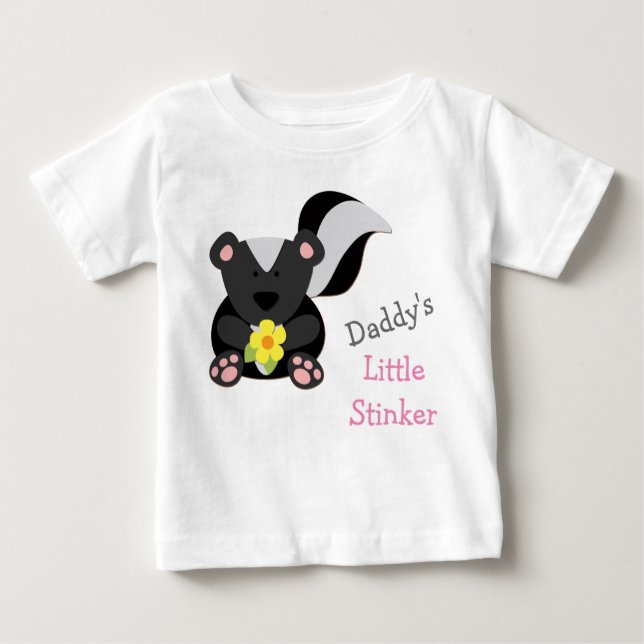 Camiseta De Bebé El pequeño rosado de Stinker de papi (Anverso)