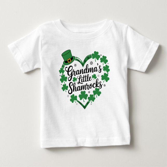 Camiseta De Bebé El Pequeño Shamrock de Abuela (Anverso)
