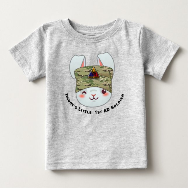 Camiseta De Bebé "El pequeño soldado de división de papá" (Anverso)