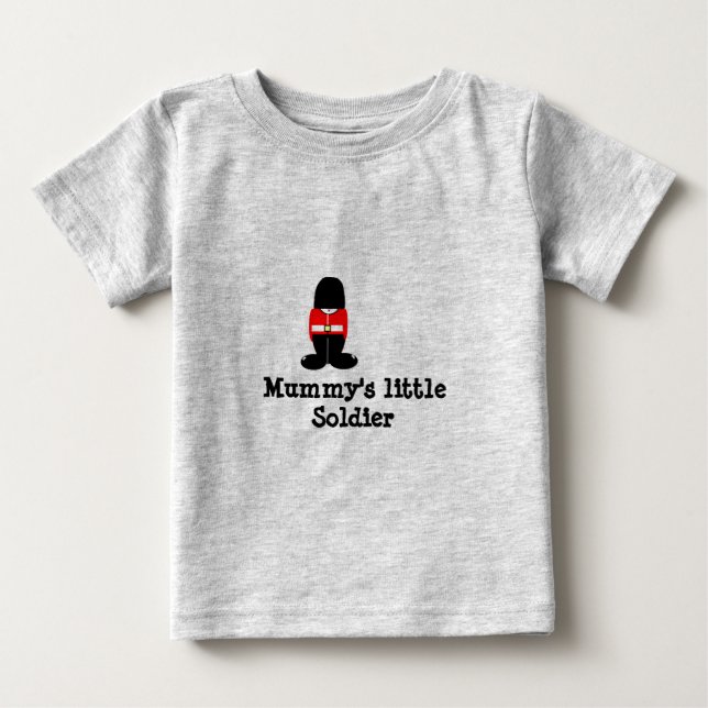 Camiseta De Bebé , el pequeño soldado de mamá (Anverso)