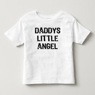 Camiseta De Bebé El pequeño texto Angel-Back de papá con alas trase