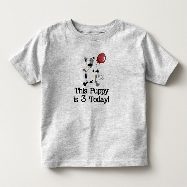 Camiseta De Bebé El perrito es el cumpleaños 3 (Anverso)