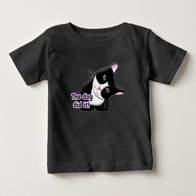 Camiseta De Bebé El perro lo hizo Cat (Anverso)