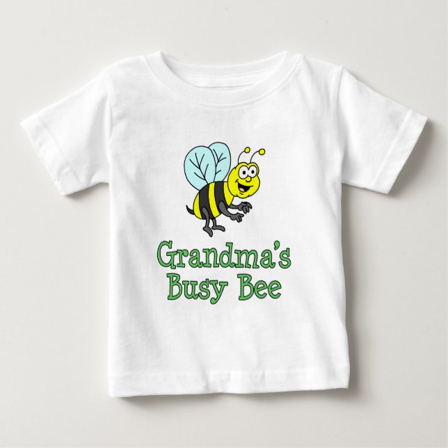 Camiseta De Bebé El Personalizado de abeja ocupada de la abuela (Anverso)