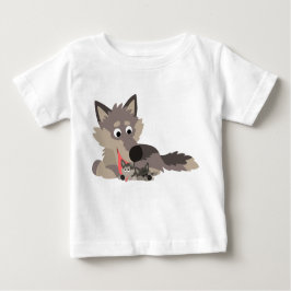 Camiseta De Bebé El Personalizado dulce Dad Wolf y los cachorros be