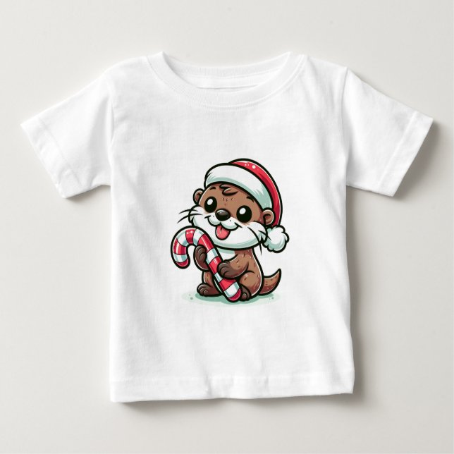 Camiseta De Bebé El Personalizado Otter Navidades (Anverso)