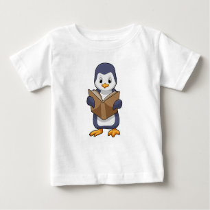 Camiseta De Bebé El pingüino está nervioso con el libro