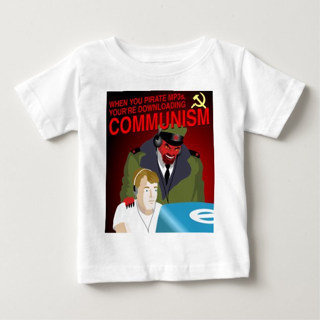 Camiseta De Bebé El pirateo de música es comunismo (Anverso)