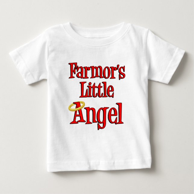Camiseta De Bebé El poco ángel de Farmor (Anverso)