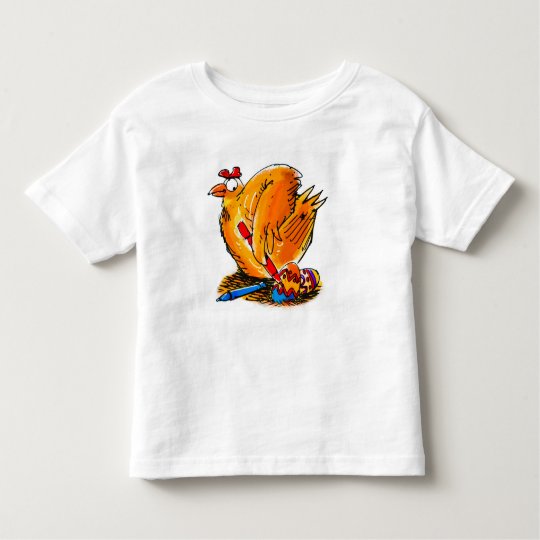 Camiseta De Bebé el pollo de la caricatura de pascua pinta su