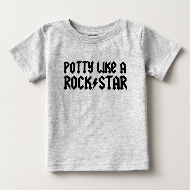 Camiseta De Bebé El Potty tiene gusto de una estrella del rock (Anverso)