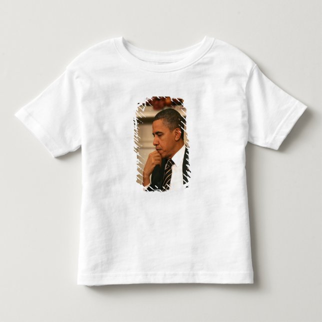 Camiseta De Bebé El presidente Barack Obama reflexiona mientras se  (Anverso)