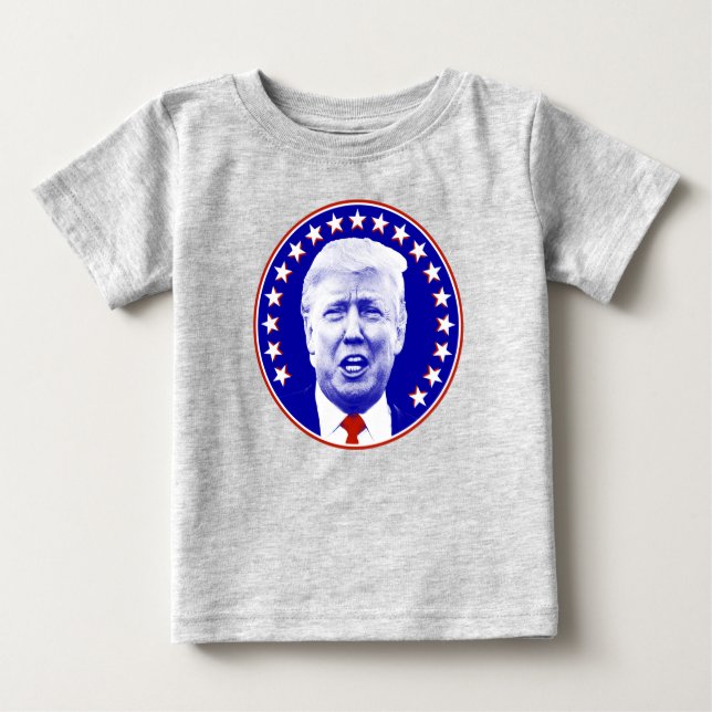 Camiseta De Bebé El presidente Donald Trump en azul (Anverso)