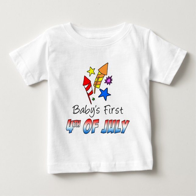 Camiseta De Bebé El primer 4 de julio del bebé (Anverso)