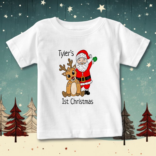 Camiseta De Bebé El primer bebé navideño personalizado (Subido por el creador)