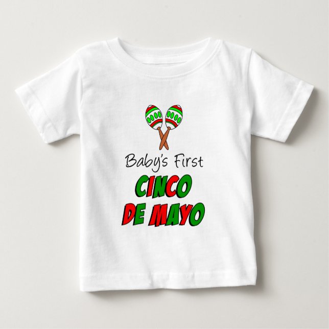 Camiseta De Bebé El primer Cinco De Mayo del Bebé (Anverso)