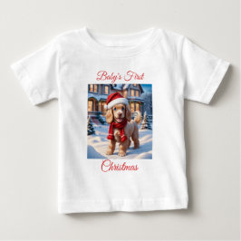 Camiseta De Bebé El primer Cocker de Navidad del bebé español