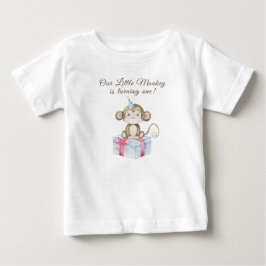Camiseta De Bebé El primer cumpleaños de nuestro pequeño mono 