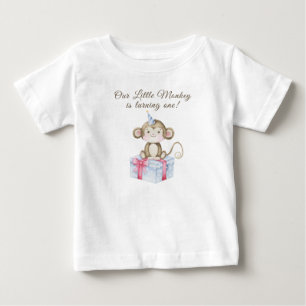 Camiseta De Bebé El primer cumpleaños de nuestro pequeño mono
