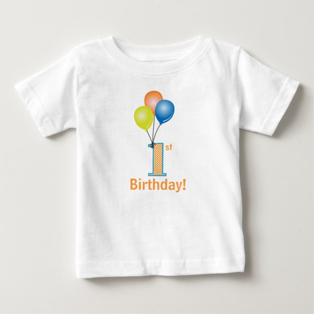 Camiseta De Bebé El primer cumpleaños del niño de los globos de col (Anverso)