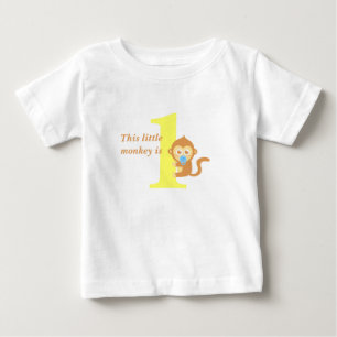 Camiseta De Bebé El primer cumpleaños, pequeño mono es uno