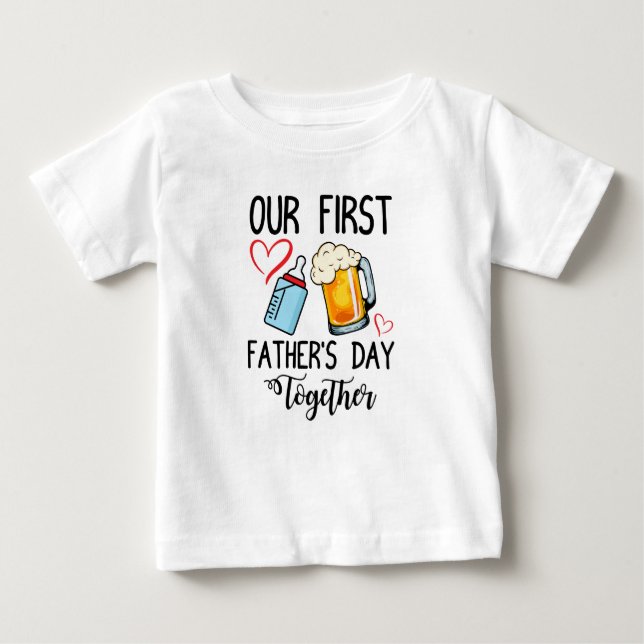 Camiseta De Bebé El primer día del padre juntos (Anverso)