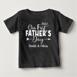 Camiseta De Bebé El primer día del padre negro