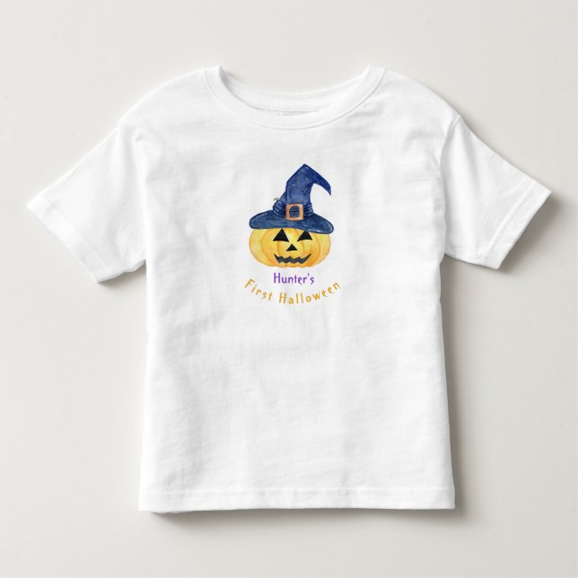 Camiseta De Bebé El primer halloween de bebé Jack O'Lantern (Anverso)