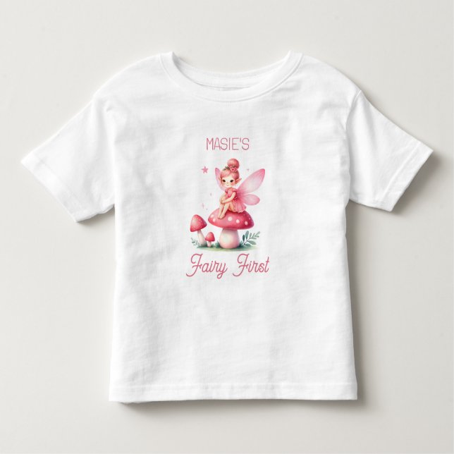 Camiseta De Bebé El primer hito de cumpleaños de "hadas primero" (Anverso)