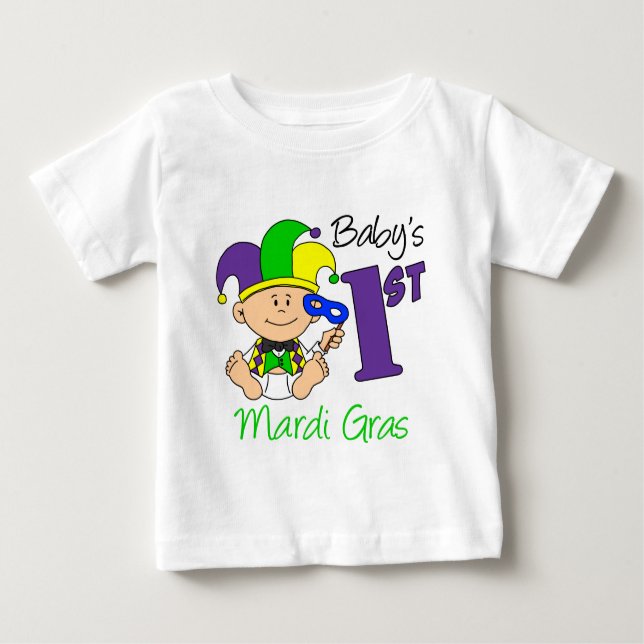 Camiseta De Bebé El primer Mardi Gras del bebé (Anverso)
