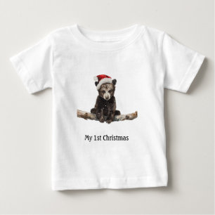 Camiseta De Bebé El primer Navidad de Osito, personalizado