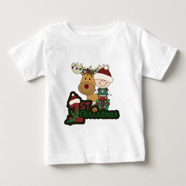 Camiseta De Bebé El primer navidad del bebé (Anverso)