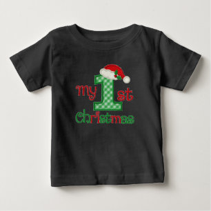 Camiseta De Bebé El primer navidad del bebé - nombre modificado