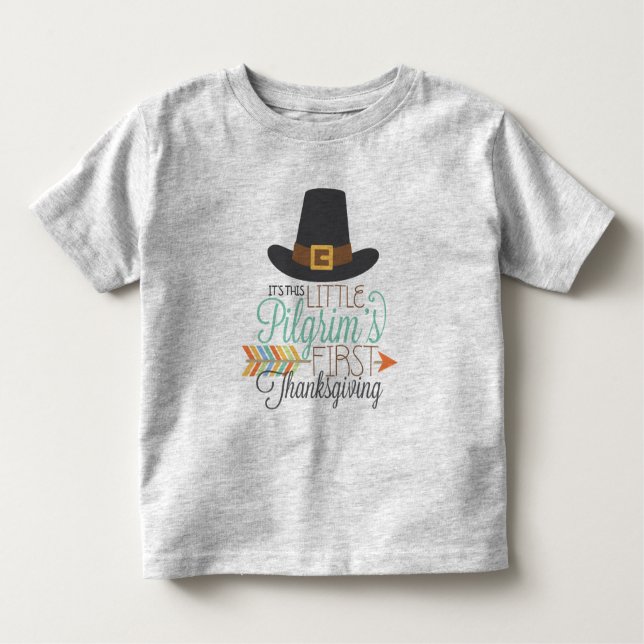 Camiseta De Bebé El primer niño de Acción de Gracias del pequeño pe (Anverso)