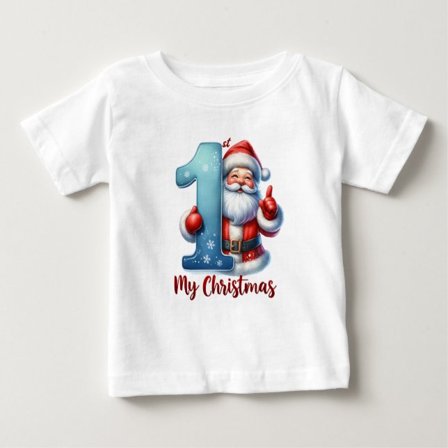 Camiseta De Bebé El primer Papá Noel de Navidad (Anverso)