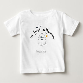 Camiseta De Bebé El primer Personalizado de Halloween es un fantasm