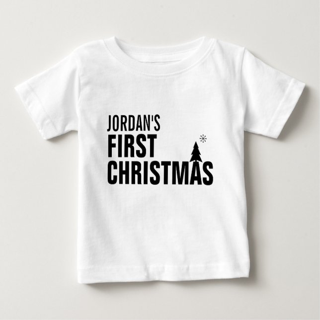 Camiseta De Bebé El primer traje de baño de Navidad Tutu Bodysuit (Anverso)