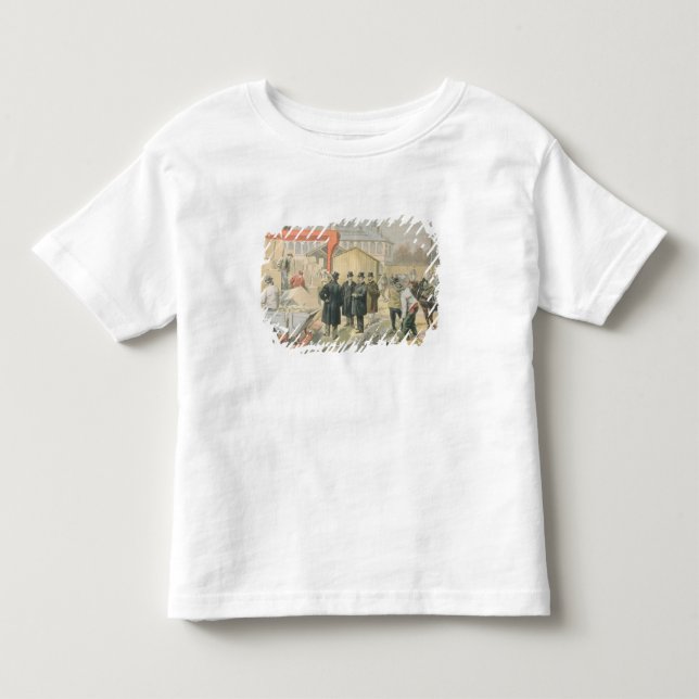 Camiseta De Bebé El Príncipe de Gales visitando el edificio (Anverso)