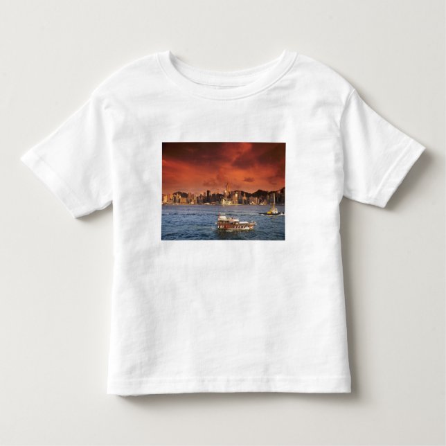 Camiseta De Bebé El puerto de Hong Kong al atardecer (Anverso)