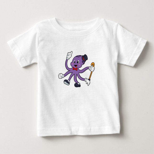Camiseta De Bebé El pulpo como mago con Gorra (Anverso)