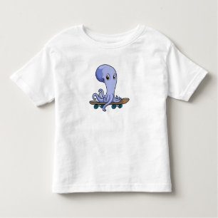 Camiseta De Bebé El pulpo como patinador con patineta