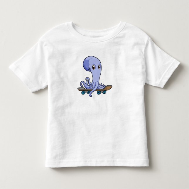 Camiseta De Bebé El pulpo como patinador con patineta (Anverso)