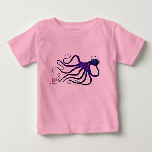 Camiseta De Bebé El pulpo en morado de Amy - Traje para niños (Anverso)
