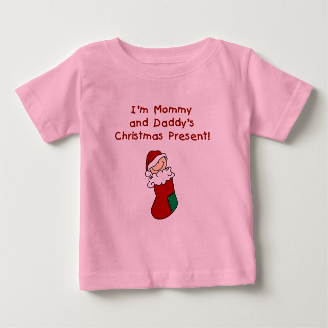 Camiseta De Bebé El regalo de Navidad de mamá y papá (Anverso)