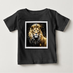 Camiseta De Bebé El Rey: Oro Majestuoso Y León Masculino Gris,