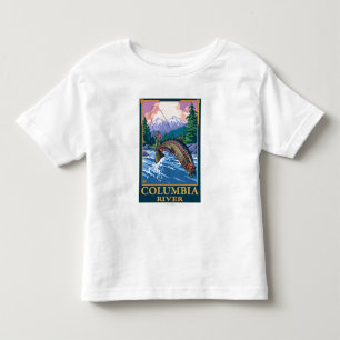 Camiseta De Bebé El río Columbia, escena de la pesca de