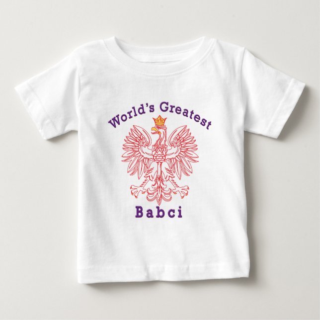 Camiseta De Bebé El rojo más grande Eagle de Babci del mundo (Anverso)