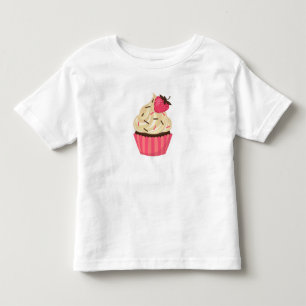 Camiseta De Bebé El rosa lindo asperja la magdalena de la fresa