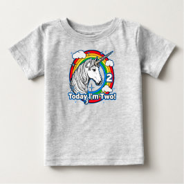 Camiseta De Bebé El segundo cumpleaños de Unicornio arcoiris hoy so